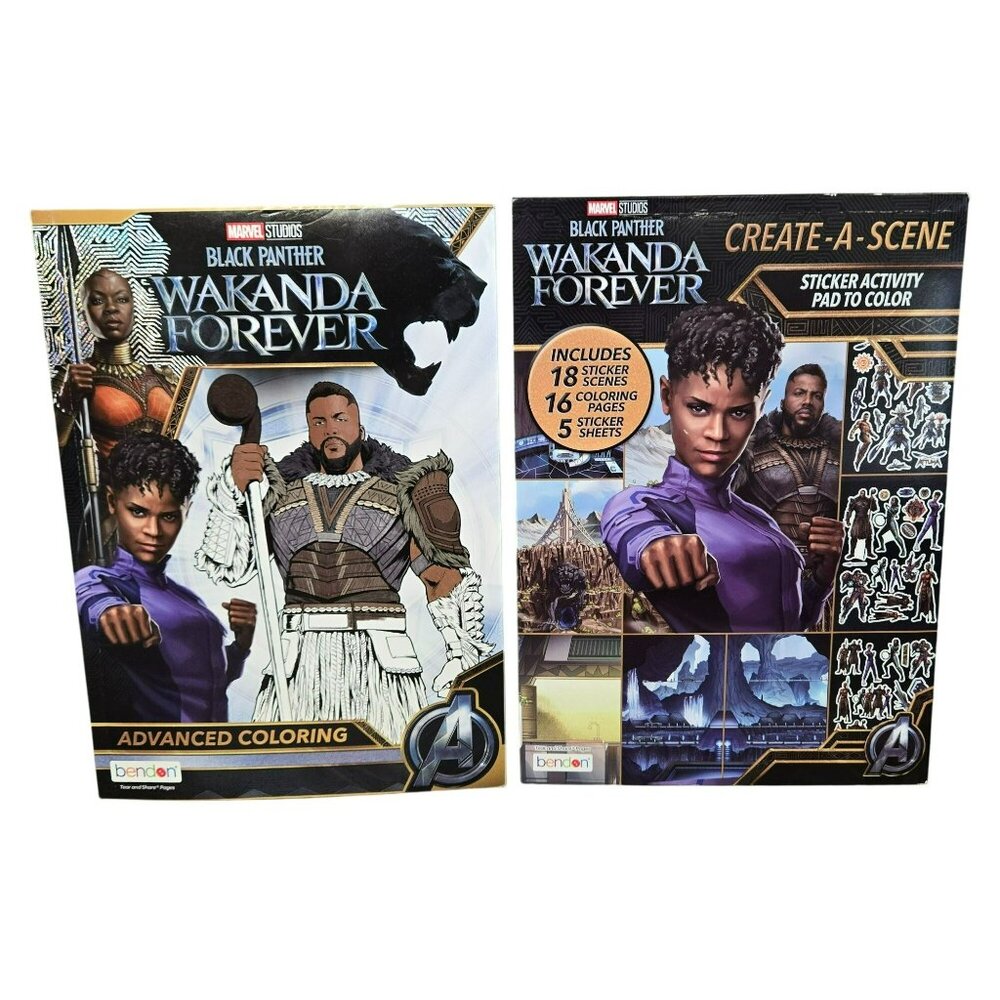 Wakanda Forever Black Panther Marvel Disney Sticker & Advanced Coloring Book